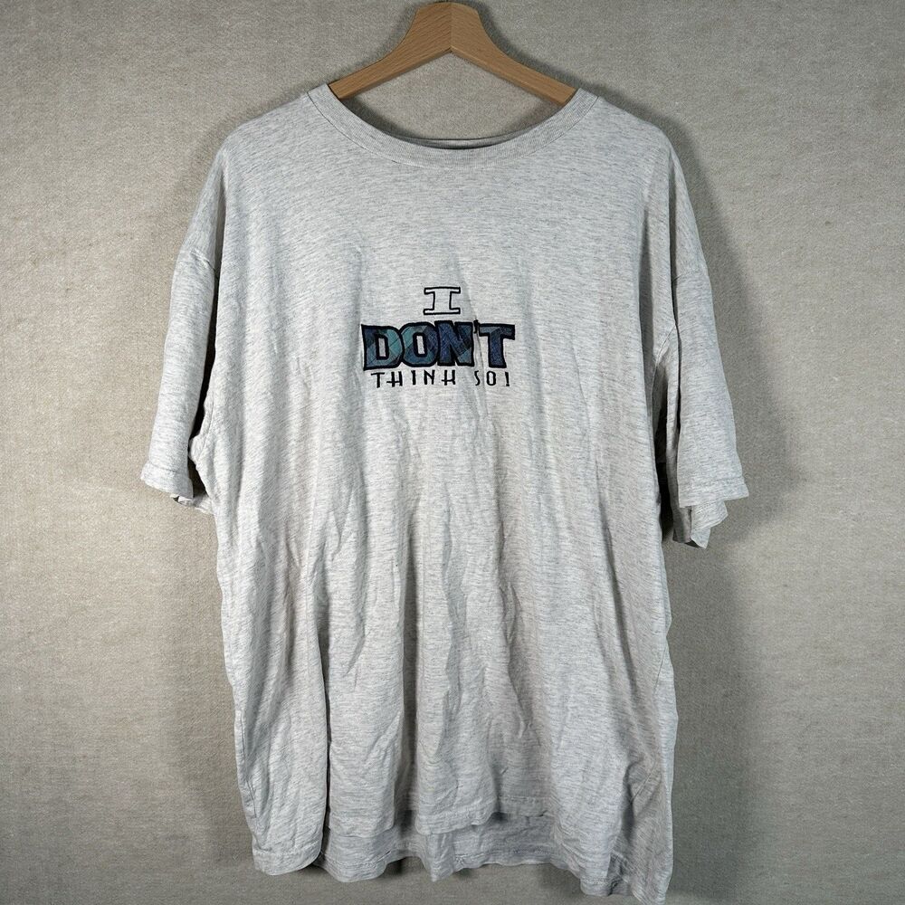 Vtg Carolina Colours I Don’t Think So Embroidered T Shirt Mens 2XL Plaid Novelty